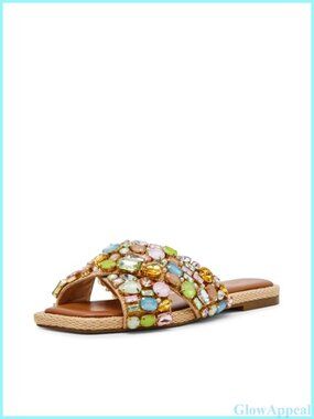 Slide Sandal Slip On Open Toe PU Wedding Flat Sandals